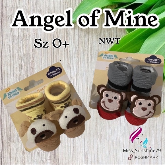 Angel of mine - NWT - 3D booties newborn 0+ fun 🤩 2-pack - fun - cute - Picture 1 of 3